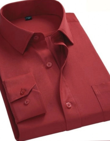 Fabio Cassani Uzun Kol Klasik Dakron Gömlek - Bordo